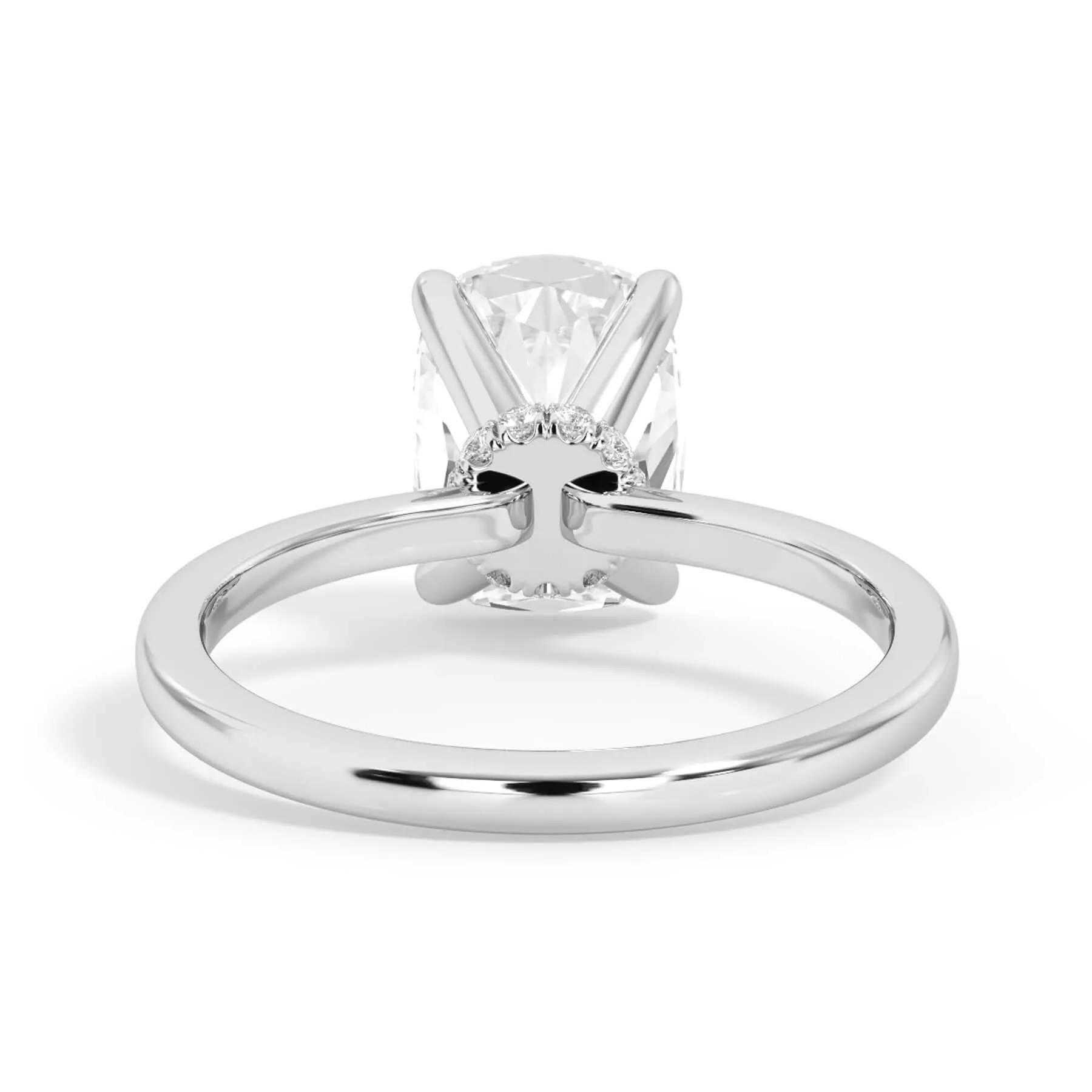 Under Halo Diamond Wrap Engagement Ring - White Gold Wrap