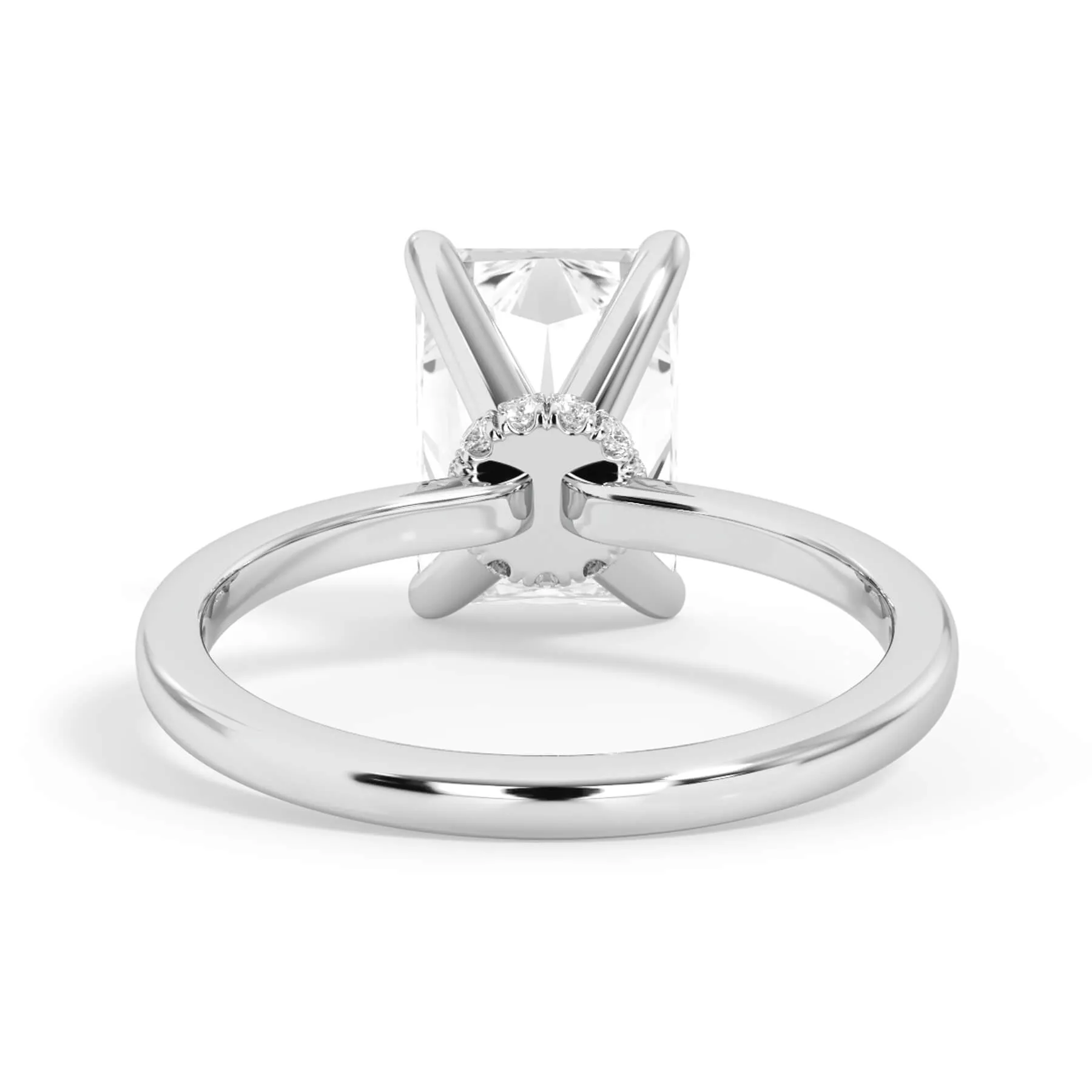 Under Halo Diamond Wrap Engagement Ring - White Gold Wrap