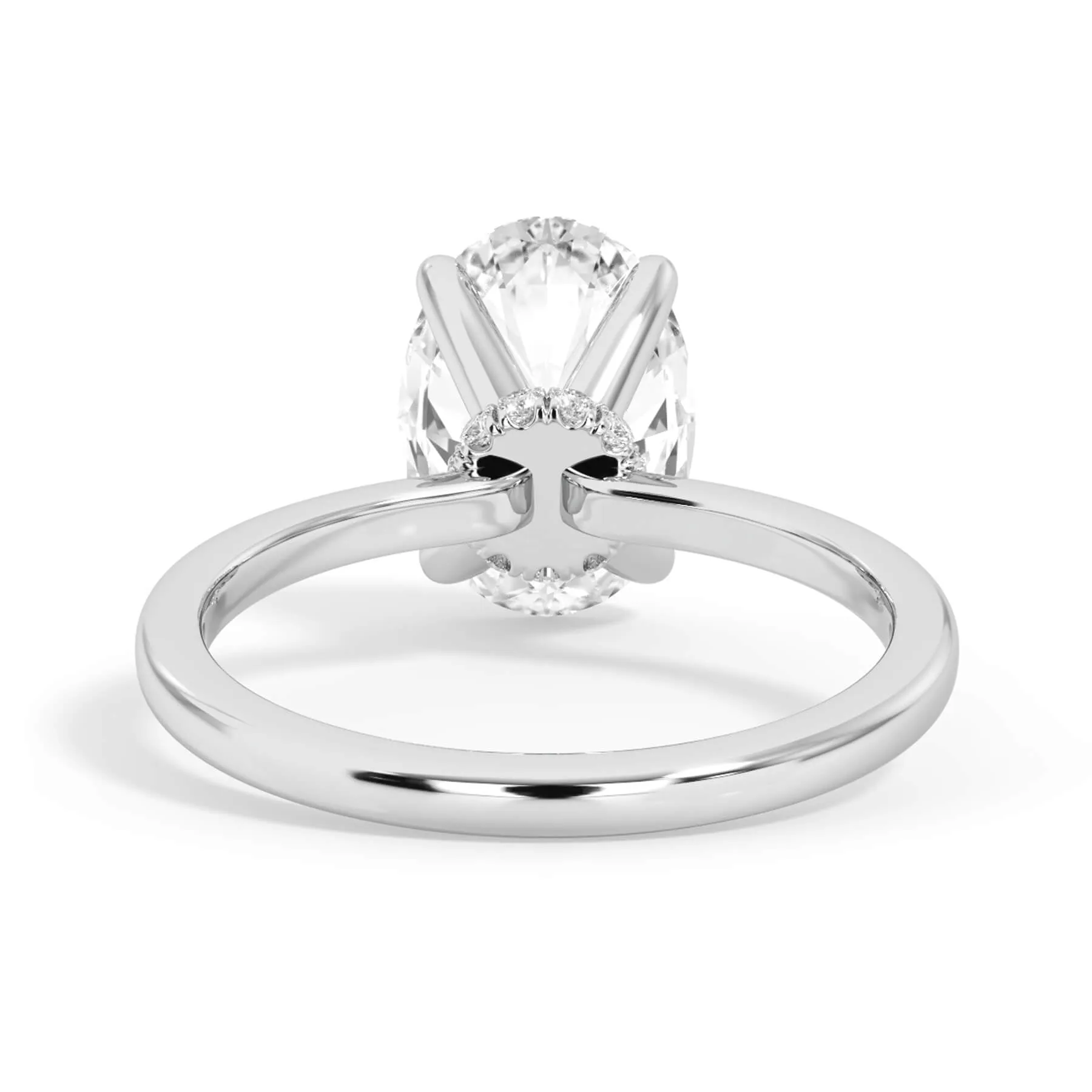 Under Halo Diamond Wrap Engagement Ring - White Gold Wrap