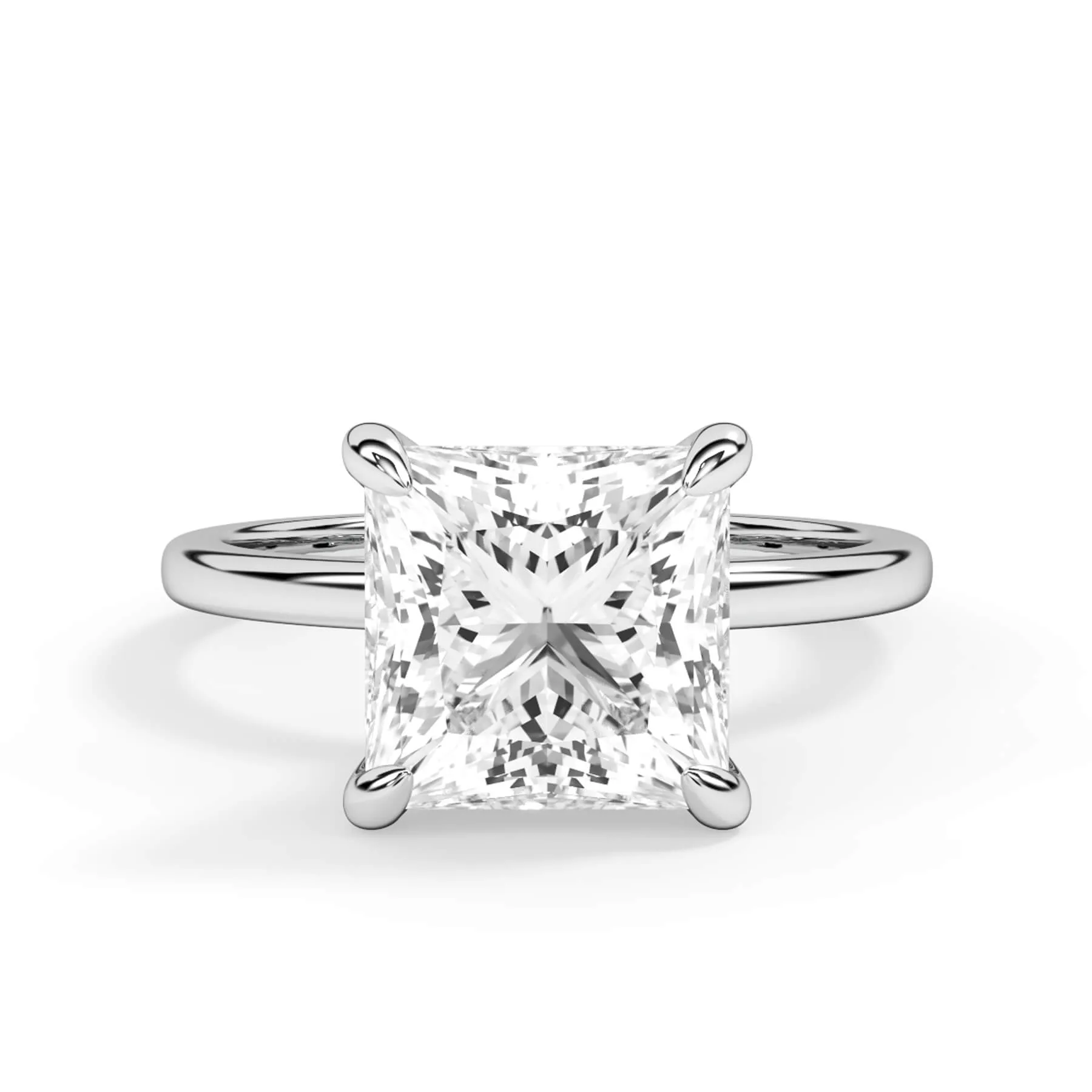 Under Halo Diamond Wrap Engagement Ring - White Gold Wrap