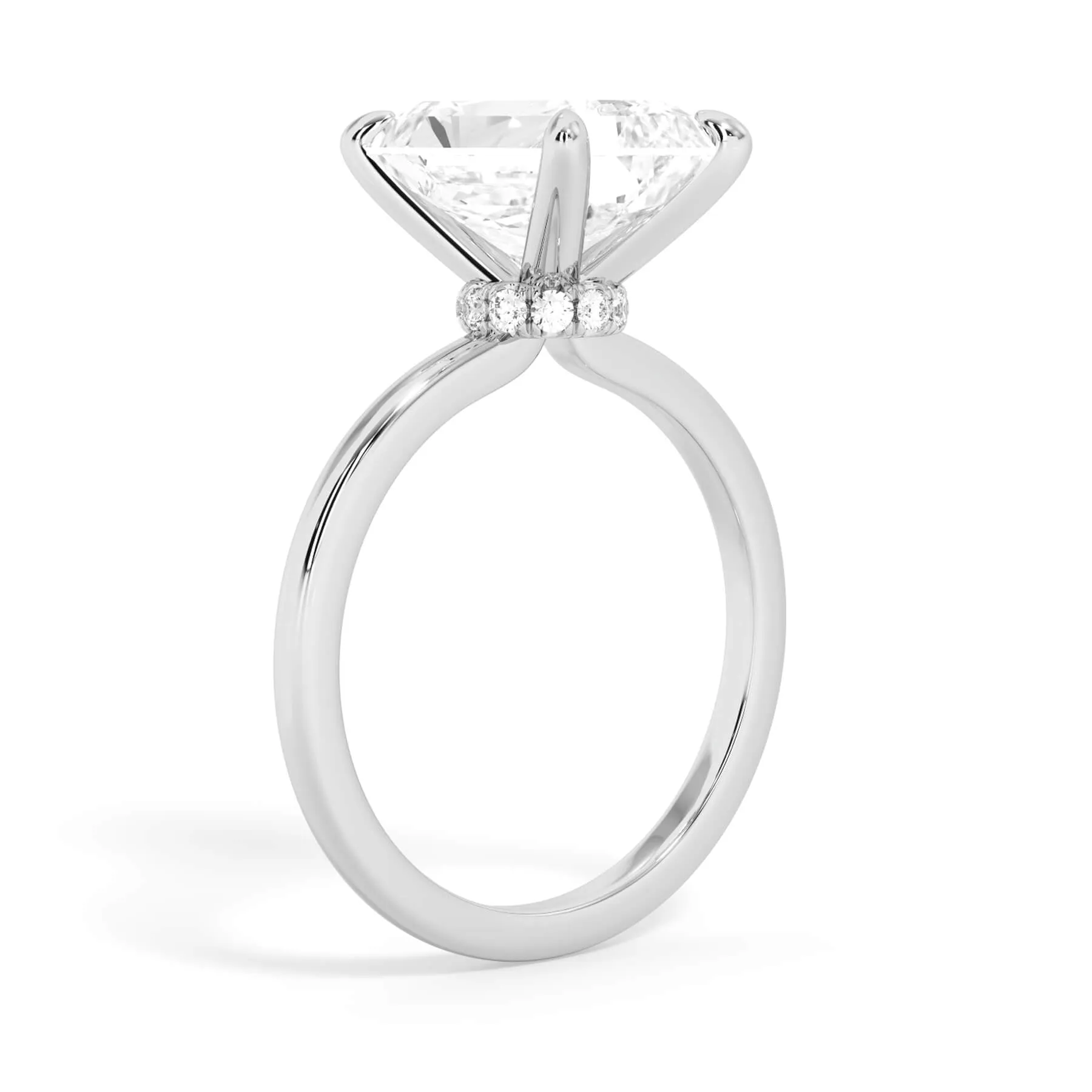 Under Halo Diamond Wrap Engagement Ring - White Gold Wrap