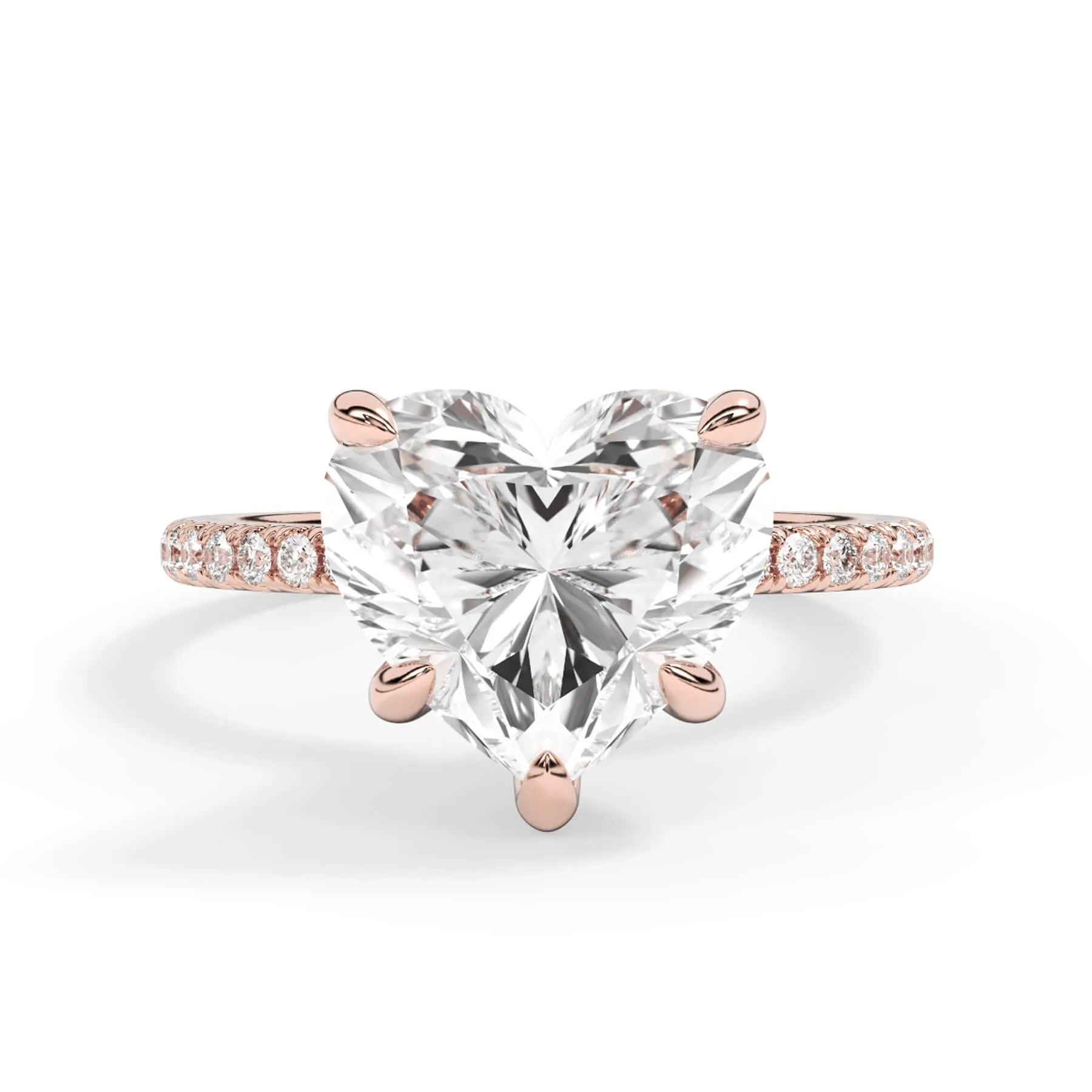 Under Halo with Diamond Shank Engagement Ring - Rose Gold Wrap