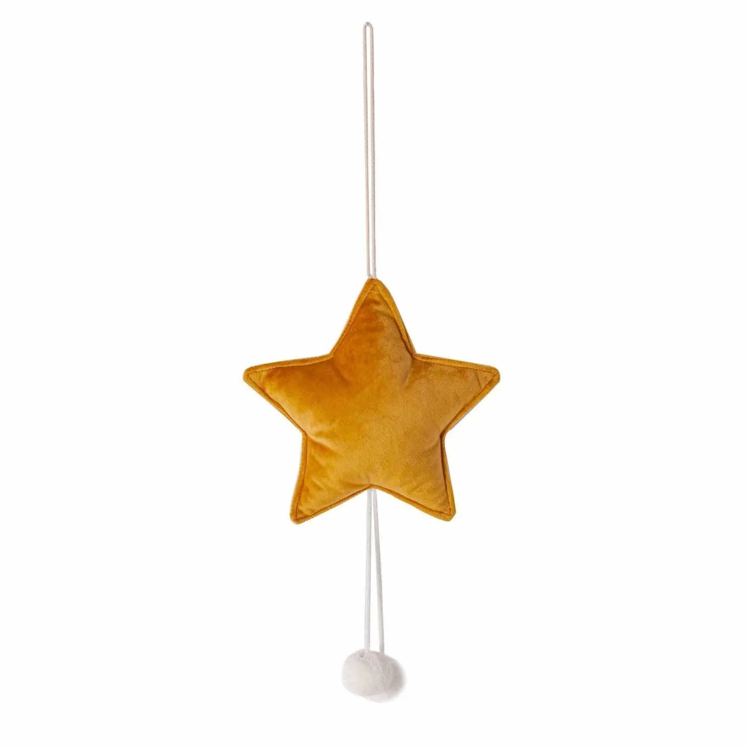 Velvet Star Pendant Yellow | Little star pendant with pompoms