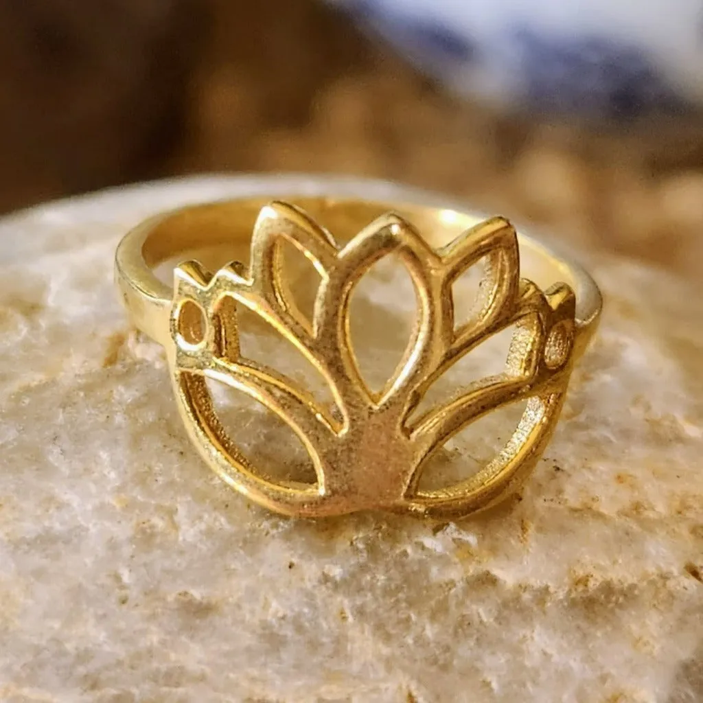 VERMEIL / 925 GOLD LOTUS RING