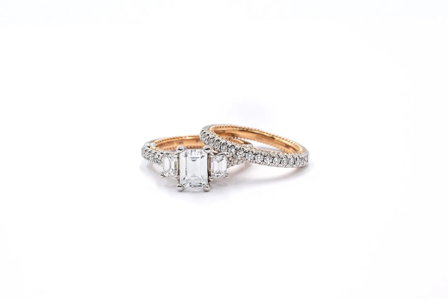 Verragio Two-Tone 0.38 ctw Diamond Band 18k ENG0482W