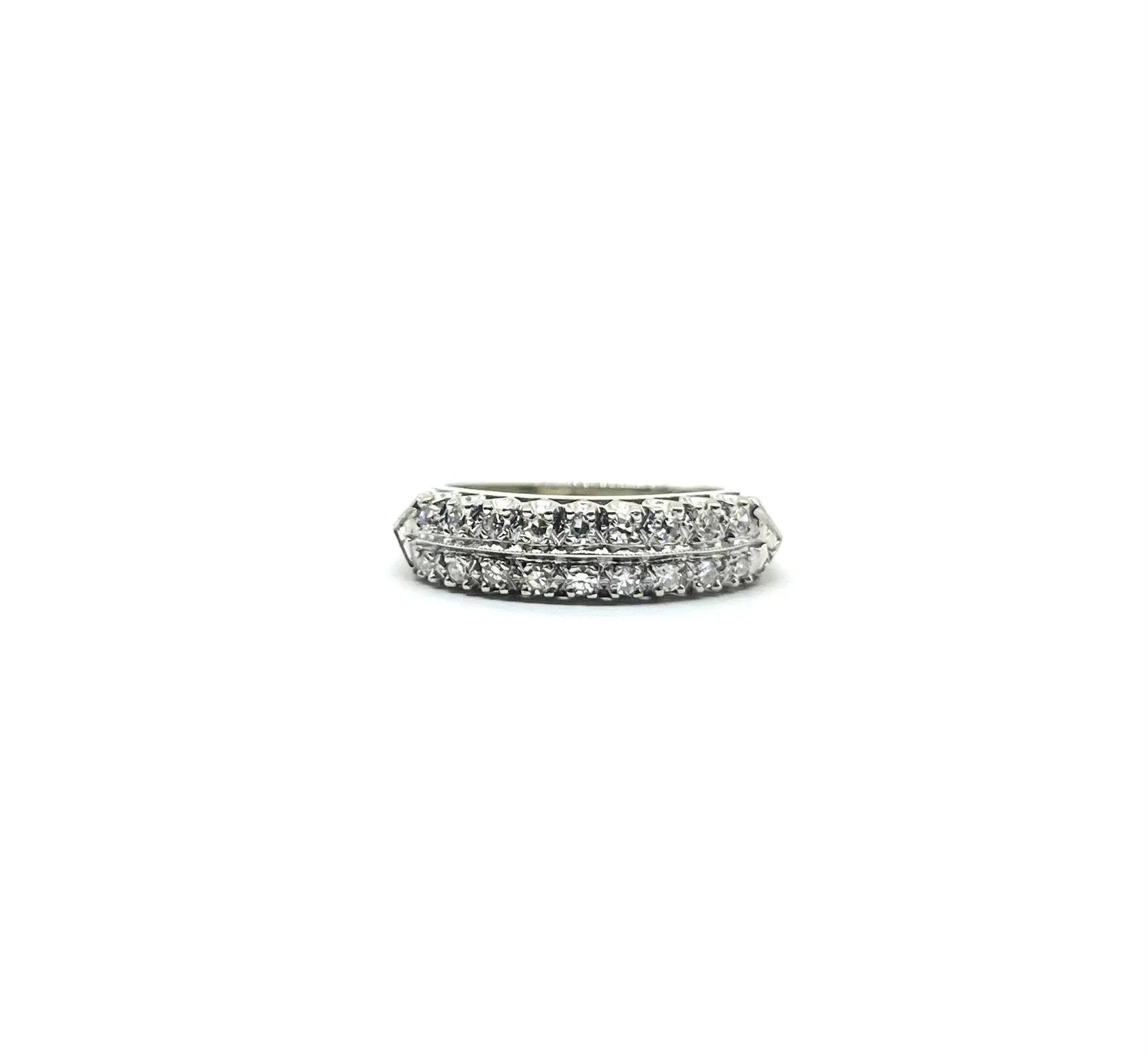 Vintage Double Row Diamond Band