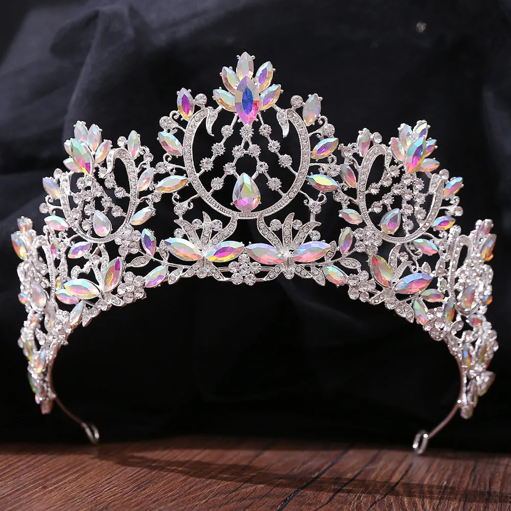 Wedding Headband AB Crystal Bridal Crowns and Tiaras Hair Jewelry Accessories Women Rhinestone Headwear Queen Diadem