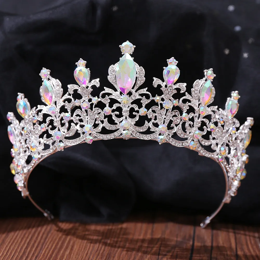 Wedding Headband AB Crystal Bridal Crowns and Tiaras Hair Jewelry Accessories Women Rhinestone Headwear Queen Diadem