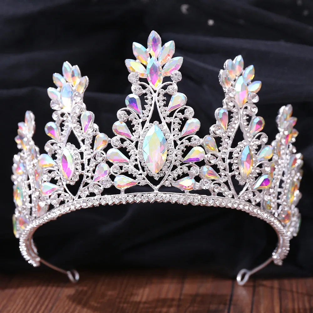 Wedding Headband AB Crystal Bridal Crowns and Tiaras Hair Jewelry Accessories Women Rhinestone Headwear Queen Diadem