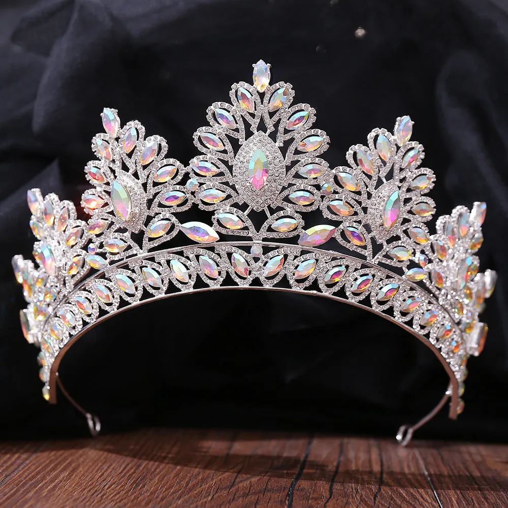 Wedding Headband AB Crystal Bridal Crowns and Tiaras Hair Jewelry Accessories Women Rhinestone Headwear Queen Diadem