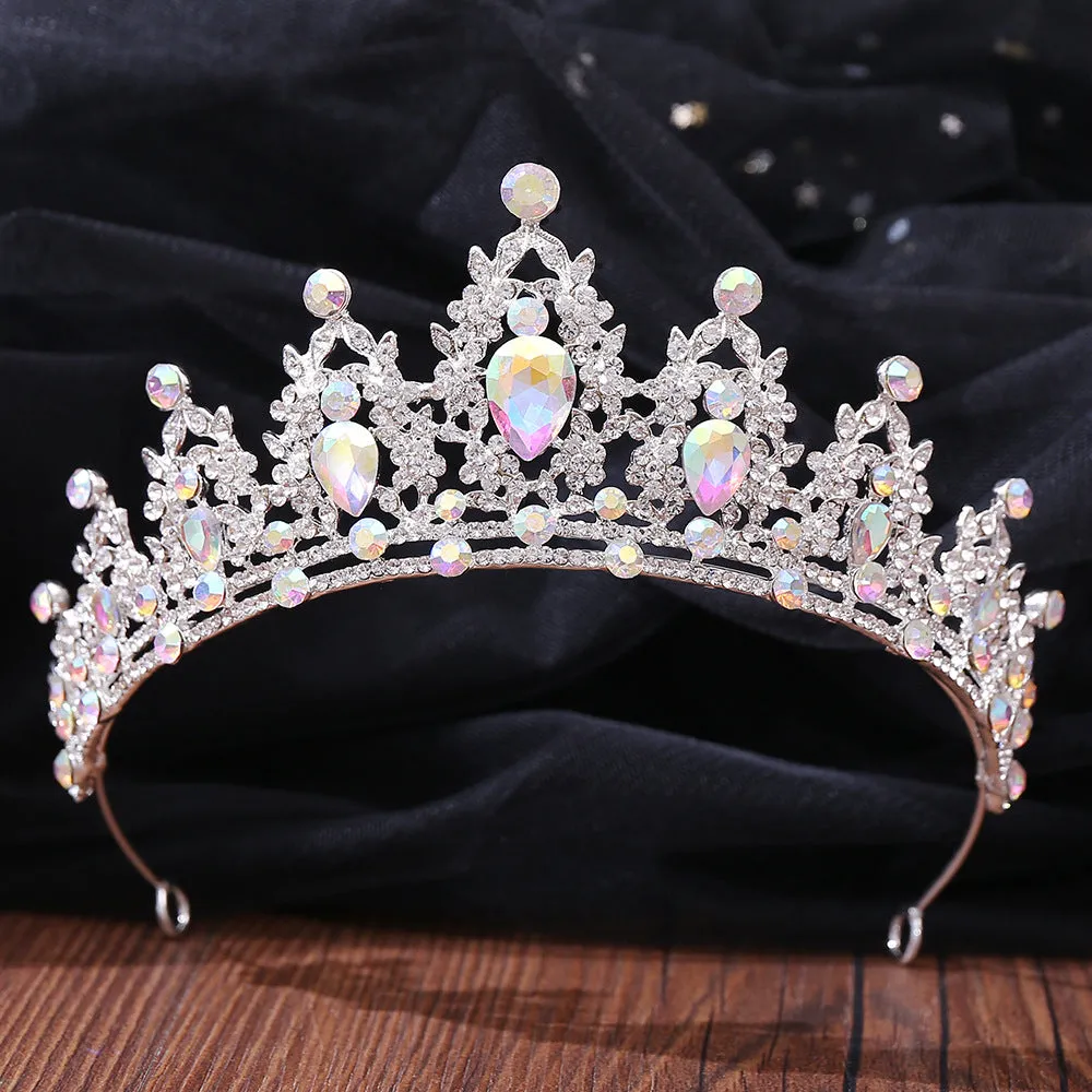 Wedding Headband AB Crystal Bridal Crowns and Tiaras Hair Jewelry Accessories Women Rhinestone Headwear Queen Diadem