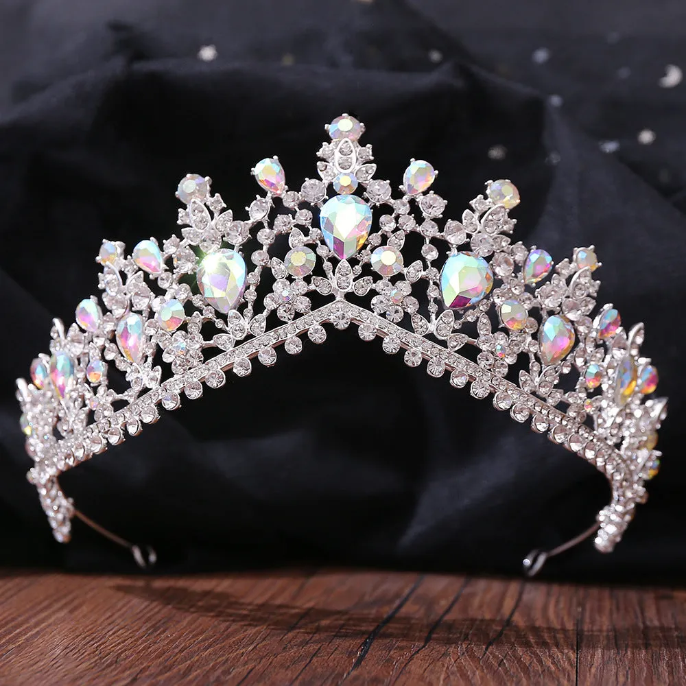 Wedding Headband AB Crystal Bridal Crowns and Tiaras Hair Jewelry Accessories Women Rhinestone Headwear Queen Diadem