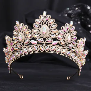 Wedding Headband AB Crystal Bridal Crowns and Tiaras Hair Jewelry Accessories Women Rhinestone Headwear Queen Diadem