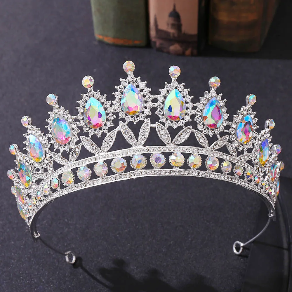 Wedding Headband AB Crystal Bridal Crowns and Tiaras Hair Jewelry Accessories Women Rhinestone Headwear Queen Diadem