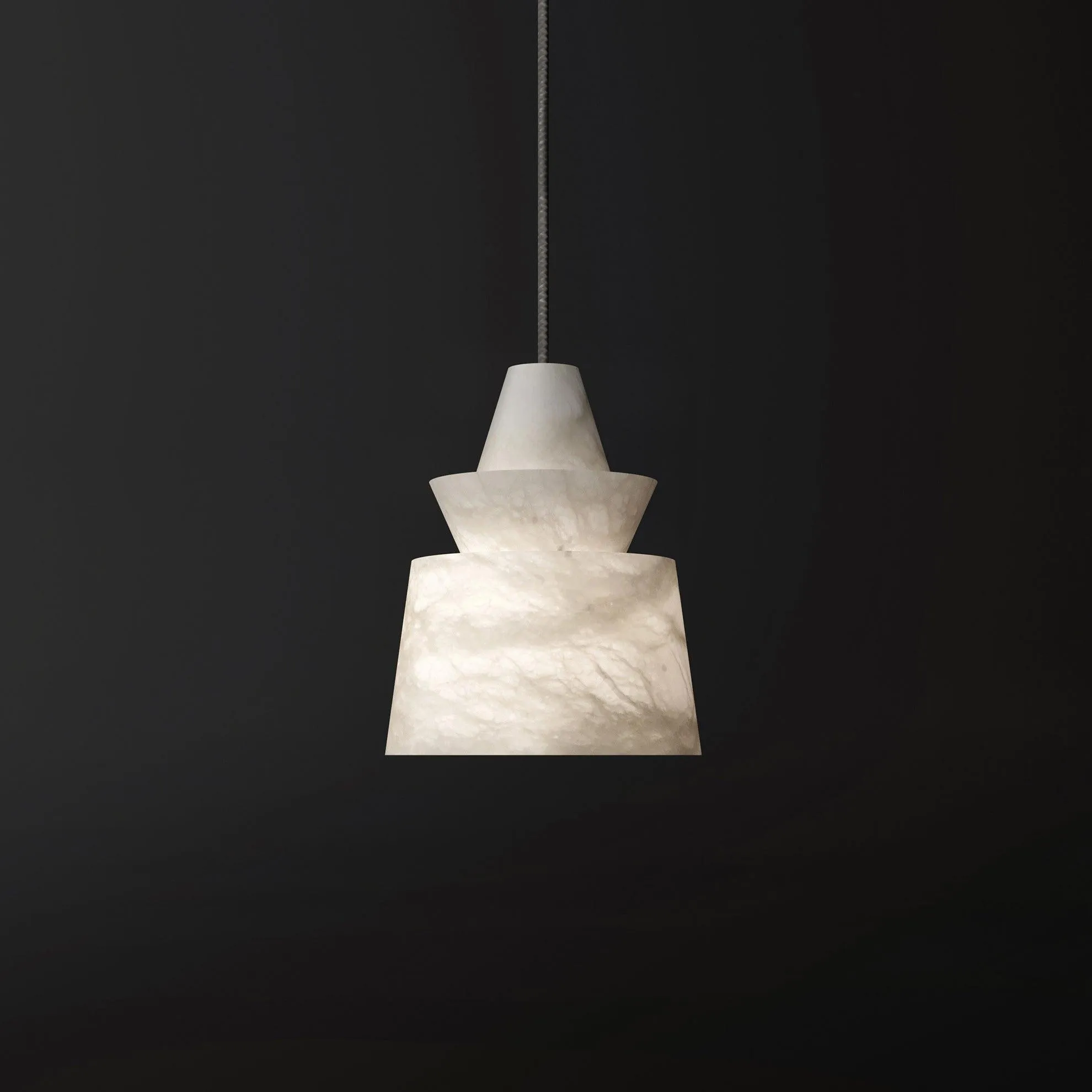 White Alabaster  Pendant Light