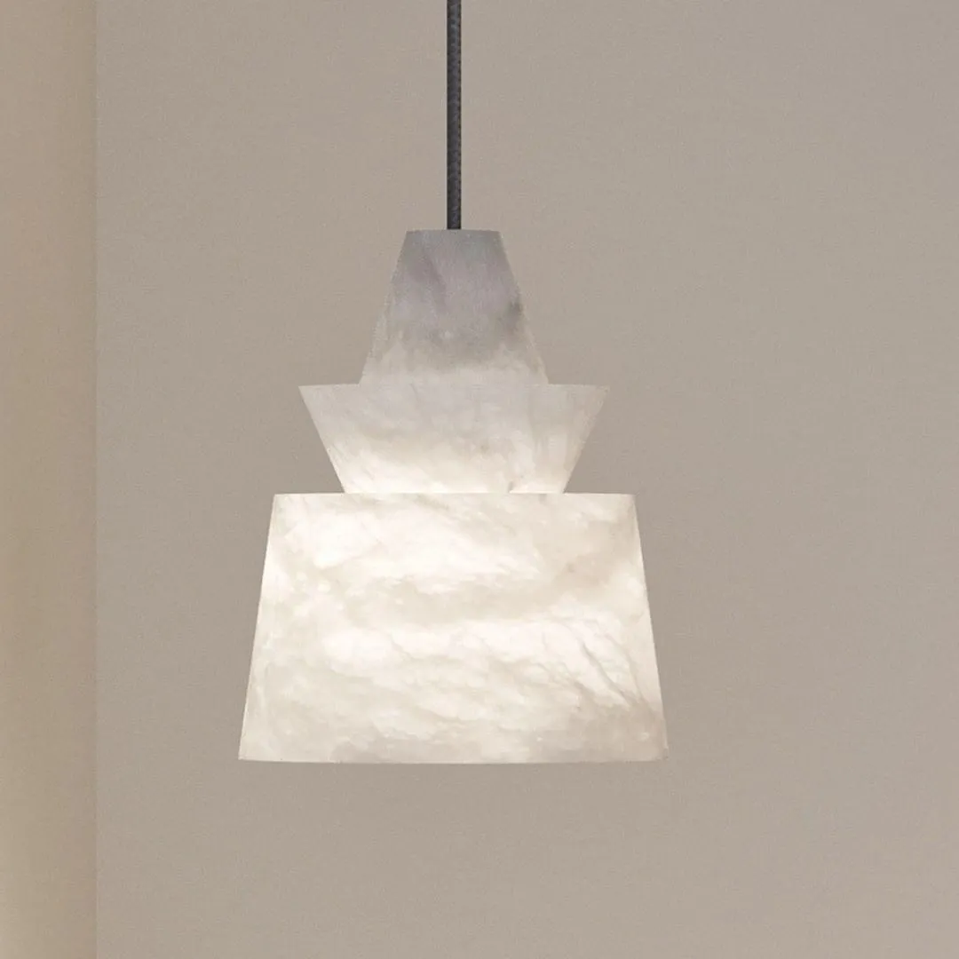 White Alabaster  Pendant Light